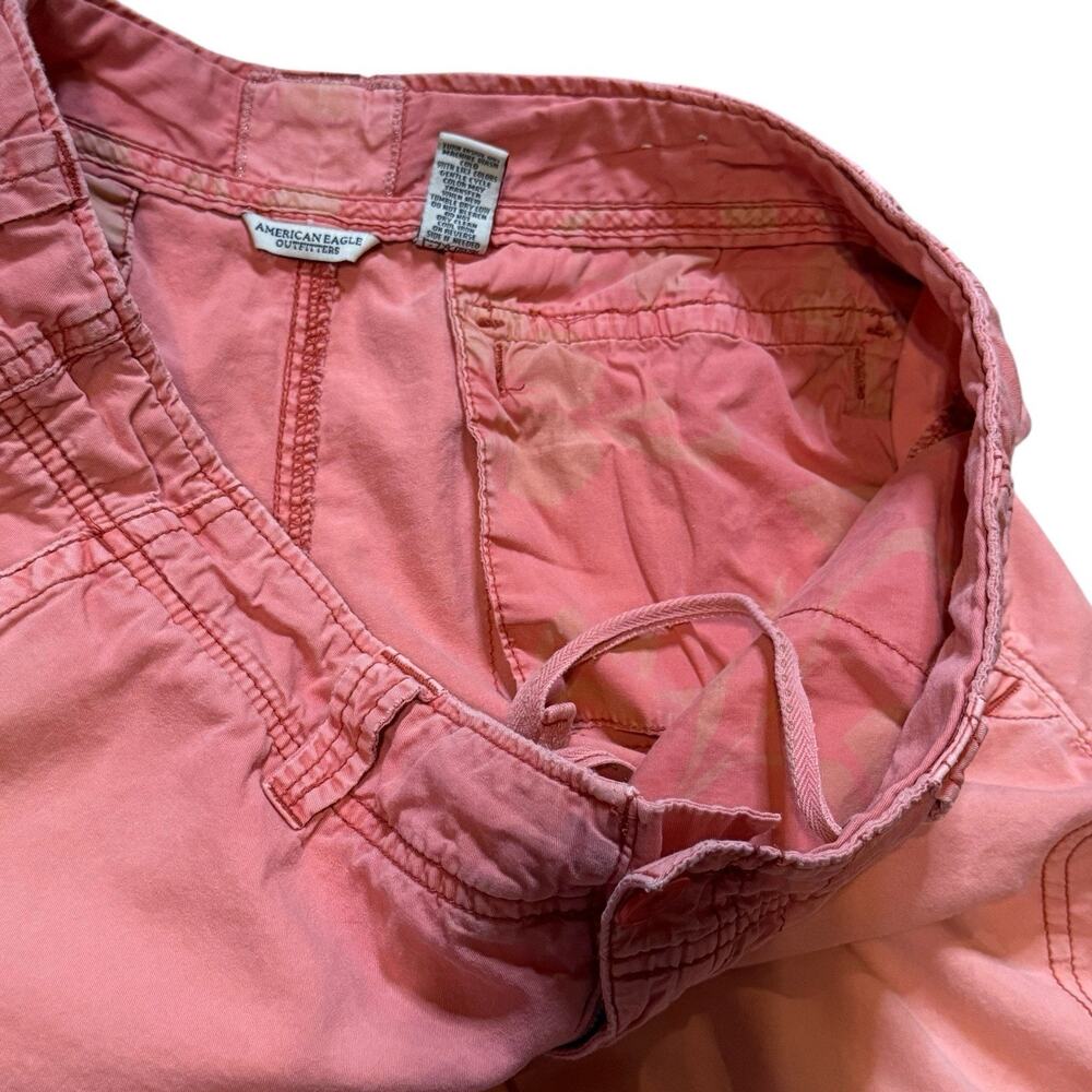 Vintage Y2K American Eagle Outfitter Women’s Roll Up Hem Peach Shorts Size 12 - Picture 13 of 16